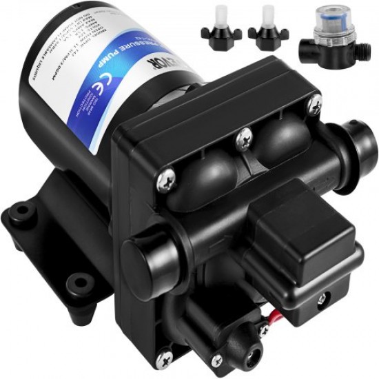 Comprar Bomba de Agua Autocebante de Diafragma, 12 V DC 10 A Flujo de 4 GPM Bomba Pulverizadora de Agua, Max. Presión de 55 psi Bomba de Limpieza con Filtro de Metal para Vehículos RV y Autocaravanas