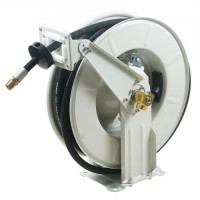 VEVOR Carrete de Manguera de Combustible 12,7mmx15,24m​ Carrete de Manguera de Aceite Máquina Retráctil Extra Largo Rebobinado Auto Giratorio con Resorte 2300PSI para Reparación Automotriz, Industrias