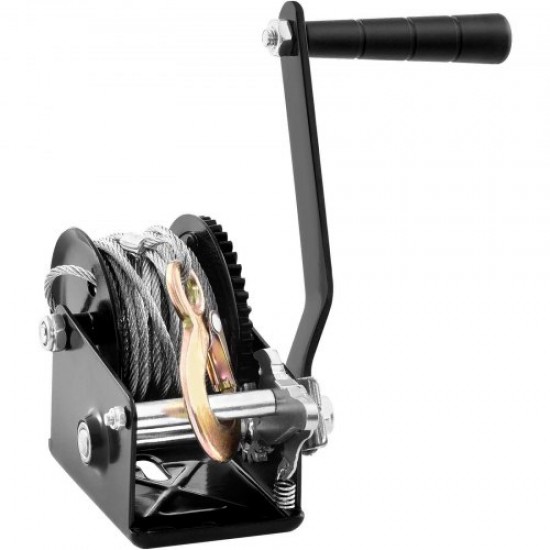 Buy 800lb Hand Crank Winch with 33ft Steel Cable for ATV Frame