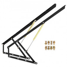 VEVOR Juego de Dos Bisagras para Canapé con Dos Resortes  para Cama 1.5x1.8M de Largo Sistema de Elevación con Amortiguadores Bisagra para Canape Herrajes Cama Abatible Pistones para Canapes Negro