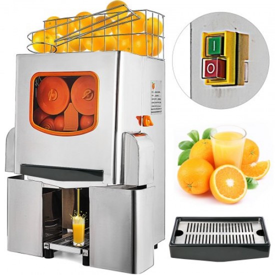 Comprar Exprimidor de Naranjas, 120 W, Máquina Automática Comercial Naranja, 20 Naranjas/Min, Exprimidor Naranjas Profesional, Acero Inoxidable de Grado Alimenticio, Maquinas de Zumo de Naranja