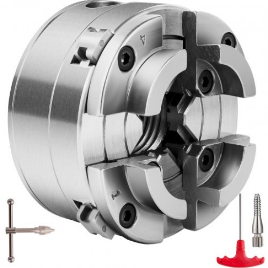 Koop Draaibank Chuck Diameter 69,85 mm Zelfcentrerende houtbewerking Chuck Draad 1 "x 8 TPI 4-kaak Mechanische draaibank Chuck voor hout, metalen draaibank