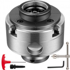 Mandril de Torno Diámetro del Portabrocas 95 mm Mandril Autocentrante para Carpintería Rosca del Portabrocas 1 " x 8 TPI Mandril de Torno Mecánico de 4 Mordazas para Torno de Madera, Metal