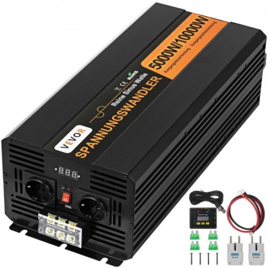 Купити SOLAR 5000W DC 24V Power Inverter Чиста синусоїда Сонячний зарядний пристрій AC230V Output