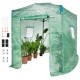 Comprar Invernadero de Jardín 247,8x181,8x228 cm Refugio para Plantas Cubierta de PE de Alta Resistencia con Puertas, Ventanas, Marco de Acero con Recubrimiento en Polvo Invernadero Retráctil, Verde