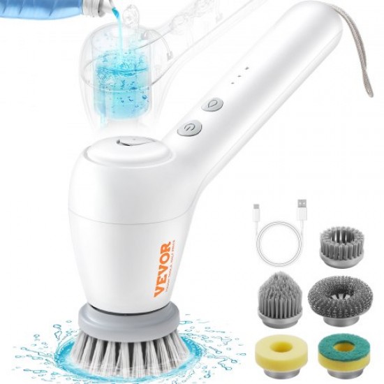 Buy Electric Scrubber Brush, Scrubber Brush with 5 Interchangeable Cleaning Heads, 2 Speeds, Cordless Scrubber, for Cleaning Bathrooms, Showers, Tiles.