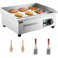 Plancha de Gas Plancha Cocina Plancha Eléctrica 2500 W Plancha de Asar de Acero Inoxidable 54 x 30 cm Parrilla Barbacoa Eléctrica 50-300 °C