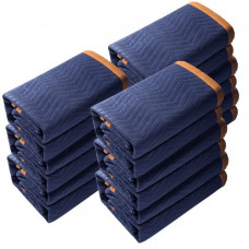 VEVOR Mantas para Mudanzas de Muebles 2032x1829 mm Mantas de Protección de Embalaje Resistentes 12 Piezas Tela no Tejida 65 libras/dz para Proteger Muebles, Pisos, Electrodomésticos, Azul/Naranja