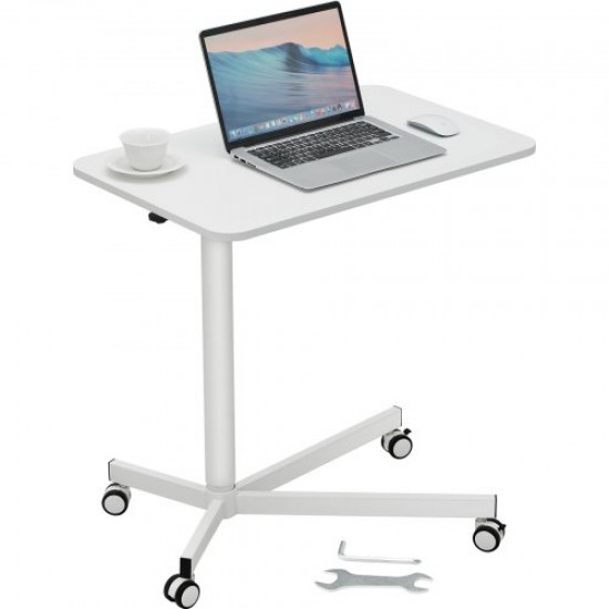 Buy Mobile Standing Desk Height Adjustable 723-1122mm Sit/Stand Desk Load 20kg with Gas Spring 360° Swivel Casters Lockable Computer Table for Home Office School