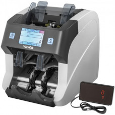 Máquina Detector y Contador de Billetes Falsos Automático Comercial 50W Contador de Dinero 800/1000 Piezas / min Contadores de Billetes Verticales 25,5 x 28 x 27 cm Contadora Detectora