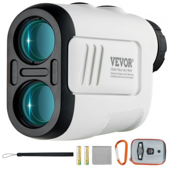 VEVOR Telémetro para Caza/Golf Telémetro Láser de 600 Metros Precisión ±1 m Aumento 6X Visor de 22 mm con Ajuste Inteligente de Pendiente Bloqueo de Bandera Accesorios Completos para Golfistas