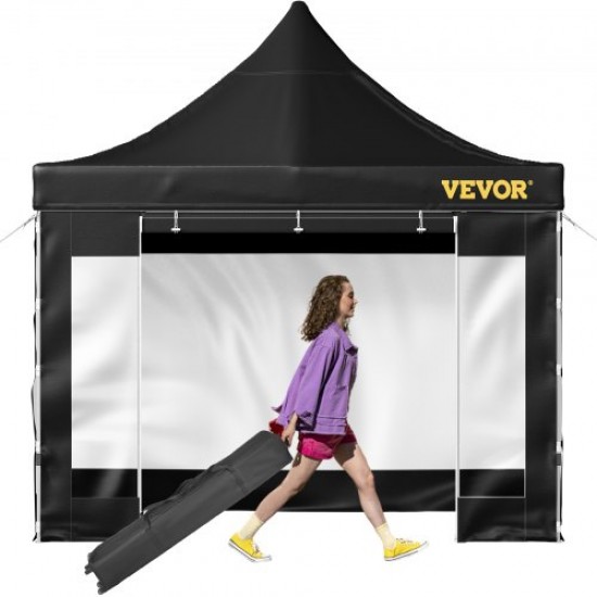 Comprar Tenda dobrável com paredes laterais 3 x 3 m Gazebo dobrável Tendas de PVC à prova d'água com bolsa de pano Gazebo externo com 3 alturas ajustáveis pretas para festas, casamentos e reuniões