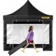 Buy Folding Gazebo with Sidewalls 3 x 3m Pop Up Gazebo Waterproof PVC Tents with Cloth Bag Outdoor Gazebo 3 Adjustable Heights Black for Parties, Weddings, Gatherings