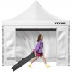 Carpa Plegable con Paredes Laterales Cenador Plegable de 3 x 3 m Carpas Impermeables de PVC con Bolsa de Tela Cenador para Exteriores 3 Alturas Ajustables Blanco para Fiestas, Bodas, Reuniones