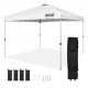 Buy Pop Up Gazebo Tent 120x120 Inch Gazebo Canopy 250D PU Silver Coated Fabric Carbon Steel Frame with Wheeled Bag 4 Sandbags for Outdoor, Garden, Camping, White