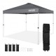 Buy Pop Up Gazebo Tent 120x120 Inch Gazebo Canopy 250D PU Silver Coated Fabric Carbon Steel Frame with Wheeled Bag 4 Sandbags for Outdoor, Garden, Camping, Grey