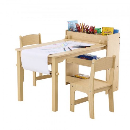 Comprar 1 mesa infantil con 2 sillas y juego de muebles infantiles con estante