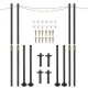 Buy String Light Poles 4 Pieces Total Length 322 cm Steel String Light Pole Outdoor Lighting Stand Easy Installation Decoration Flag for Lawn Patio Garden Party