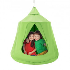 VEVOR Nido De Hamaca para Niños, Columpio Colgante para Interiores Y Exteriores, Capacidad De Carga 150 Kg, Tienda De Campaña para Árboles con Cadena De Luces LED, Base Inflable, Tienda De Juegos para
