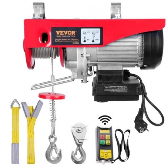 Buy Electric Cable Hoist 600kg Capacity 1150W Hoist with Wireless Remote Control 10m/min Lifting Height 12m Single Cable Pure Copper Motor for Garages Warehouses Plants