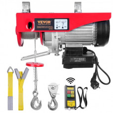 Polipasto Eléctrico de Cable Capacidad de 600 kg Polipasto 1150W con Mando a Distancia Inalámbrico 10 m/min Altura de Elevación 12m Cable Único Motor de Cobre Puro para Garajes Almacenes Plantas