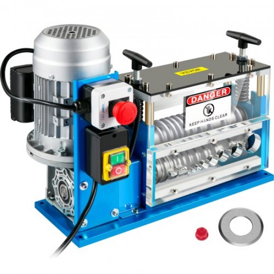 Buy Electric Cable Stripping Machine 370W Wire Stripping Machine 1.5mm - 38mm Blue Color 17.3in.x12in.x14.1in. Automatic Wire Stripping Machine 50HZ for Handling Different Types of Cables