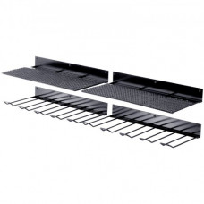 VEVOR Estante para Herramientas Eléctricas de Pared 4 Ranuras Organizador de Almacenamiento para Taller Garaje, 2 Capas para Taladro Inalámbrico, Estación de Carga de Batería, Destornillador, Alicates