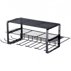 VEVOR Estante para Herramientas Eléctricas de Pared 4 Ranuras Organizador de Almacenamiento para Taller Garaje, 3 Capas para Taladro Inalámbrico, Estación de Carga de Batería, Destornillador, Alicates
