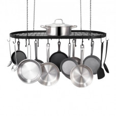 VEVOR Estante colgante para macetas de 36 pulgadas, soporte de techo con 20 ganchos en S, peso de carga de 80 libras, ideal para el hogar, restaurante, utensilios de cocina de cocina, utensilios de