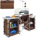 Buy Camping Kitchen Cabinet 174x176x46cm Portable Folding Camping Cupboard Aluminum Frame Adjustable Height Camping Kitchen Table