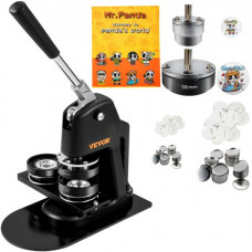 Máquina para Hacer Botones Máquina Insignias de 32 mm y 58 mm Prensa para Chapas con 500 Kits de Botones con Libro Mágico y Cortador de Círculos
