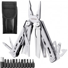 VEVOR Alicates Multifunción de Acero Inoxidable 16 en 1 Multiherramienta de Bolsillo con Estructura Autoblocante Clip de Bolsillo para Supervivencia al Aire Libre Camping Senderismo Reparación Simple