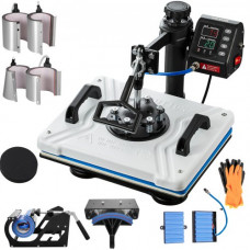 VEVOR Prensa Térmica de Calor Multifuncional Blanca 10 en 1 Máquina de Sublimación 1.000 W 29 x 38 cm Máquina de Impresión de Calor para Camisetas