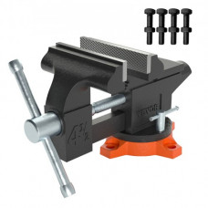 Tornillo de Banco de Trabajo Hierro Fundido Tornillo de Banco con Yunque de 4,8x4,3 cm Base Giratoria de 240° Abrazadera de Banco Ancho de Mandíbula de 11,5 cm para Carpintería Conducto de Corte