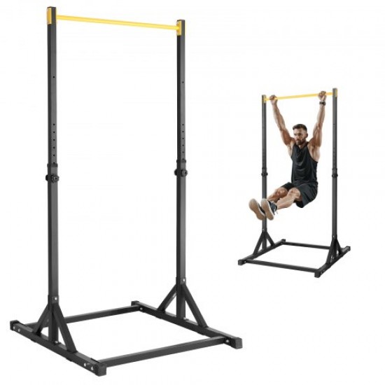 Comprar Barra de dominadas de pie, estación de inmersión ajustable en altura de 8 niveles carga 150kg equipo de entrenamiento de fuerza multifunción, torre de potencia para culturismo y fitness en casa