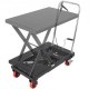 Comprar Carro Hidráulico de Mesa Elevadora Capacidad de Carga de 230 kg Elevador Manual de Tijera Simple Altura de Elevación de 720 mm 4 Ruedas Cojín Antideslizante para Manipulación Transporte, Negro