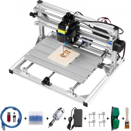 Comprar Máquina de Grabado CNC 3018 DIY, Grabador Láser de 500 mw, GRBL Control Máquina de Grabado, Recorrido de Trabajo: 11,8"x7,1"x1,8", Máquina CNC Láser de 3 Ejes, con Varillas de Extensión de 5 mm