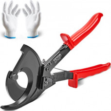 VEVOR Cortador de Cables de Trinquete 280 mm Cortador de Alambres y Cables 400 mm² Cortacables Mangos Cómodos Palanca de Liberación Rápida Fácil de Usar Hoja de Acero al Manganeso y Silicio 50 HRC