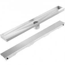 Desagüe Lineal para Ducha, 91,4 x 7 cm Acero Inoxidable Superficie Lisa Desagüe Lineal, 30 L/min Diámetro de Salida 50,8 cm Rejillas de Drenaje Invisible para Cocina, Baño, Garaje, Sótano, Aseo