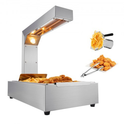 VEVOR Calentador de Alimentos para Papas Fritas Puente Térmico Sartén para Fritas de Acero Inoxidable 750W