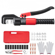 VEVOR Alicates de Corte 4-70 mm² Herramienta de Corte Hidráulico Aluminio y Cobre Cable de Batería AWG12-2/0 con Cortador de Cable Par de Guantes 50 Conectores Anillo de Cobre para Electricistas