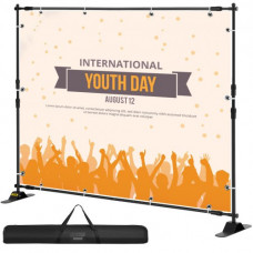VEVOR Soporte Banner Banner Publicitario Soporte para panel de fondo publicitario Achura de 35 - 96 Soporte de banderín para telón de fondo Altura