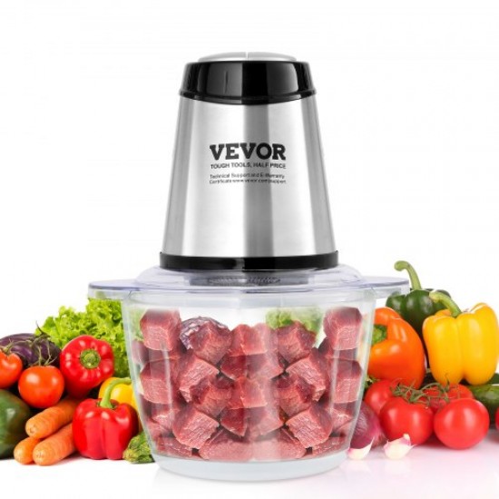 Comprar Picador Elétrico Multifuncional Moedor de Carne 400 W com Tigela de Vidro 1,2 L 5 Copos Lâmina de Aço Inoxidável com 4 Barbatanas 2 Velocidades para Frutas Legumes Carne Comida para Bebê