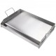 Comprar Parrilla de gas para barbacoa de acero inoxidable con parte superior plana de 23,5 "x 16", 2 quemadores, color plateado