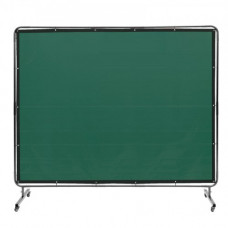 VEVOR Cortina de Soldadura con Marco, 1,8x2,4m Pantalla de Protección de Soldadura de Vinilo Ignífugo con 4 Ruedas Giratorias 2 Bloqueables, Cortina Móvil Profesional para Taller, Industria, Verde