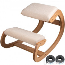 VEVOR Silla Arrodillada Ergonómica Taburete Madera Corrección de Postura Oscilante Casa Grande Oficina o Silla de Escritorio Cojines para Las Cojines