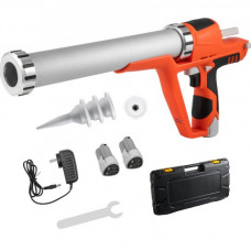 Pistola de Cartucho a Batería 12 V 10/20 oz Pistola de Calafateo Eléctrica Empuje 0-6500 N Velocidad Ajustable Pistola de Silicona para Llenar Huecos y Grietas en Puerta, Ventana, Inodoro, Pared