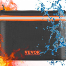 VEVOR Bolsa de Archivo Ignífugo Portátil 33 x 25,5 cm Bolsa para Documentos a Prueba de Fuego hasta 1093 °C Estuche de Documentos Ignífugo e Impermeable con Cierre de Cremallera para Objetos de Valor