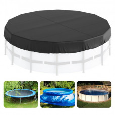 VEVOR Cobertor Redondo para Piscina Cobertor Solar para Piscina elevada 5,48m Cobertor de Seguridad para Invierno Tela Oxford 420D Impermeable Cordón Resistente al Sol para protección de Piscina