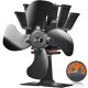 Buy Wood Stove Fan 235x105x230mm Heat Powered Fireplace Fan 4 Blades Quiet Airflow 442m3/h Fan with Magnetic Thermometer for Wood Stove Fireplace